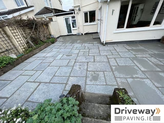 Grey Limestone Patio Installation in Dundrum, Dublin 14